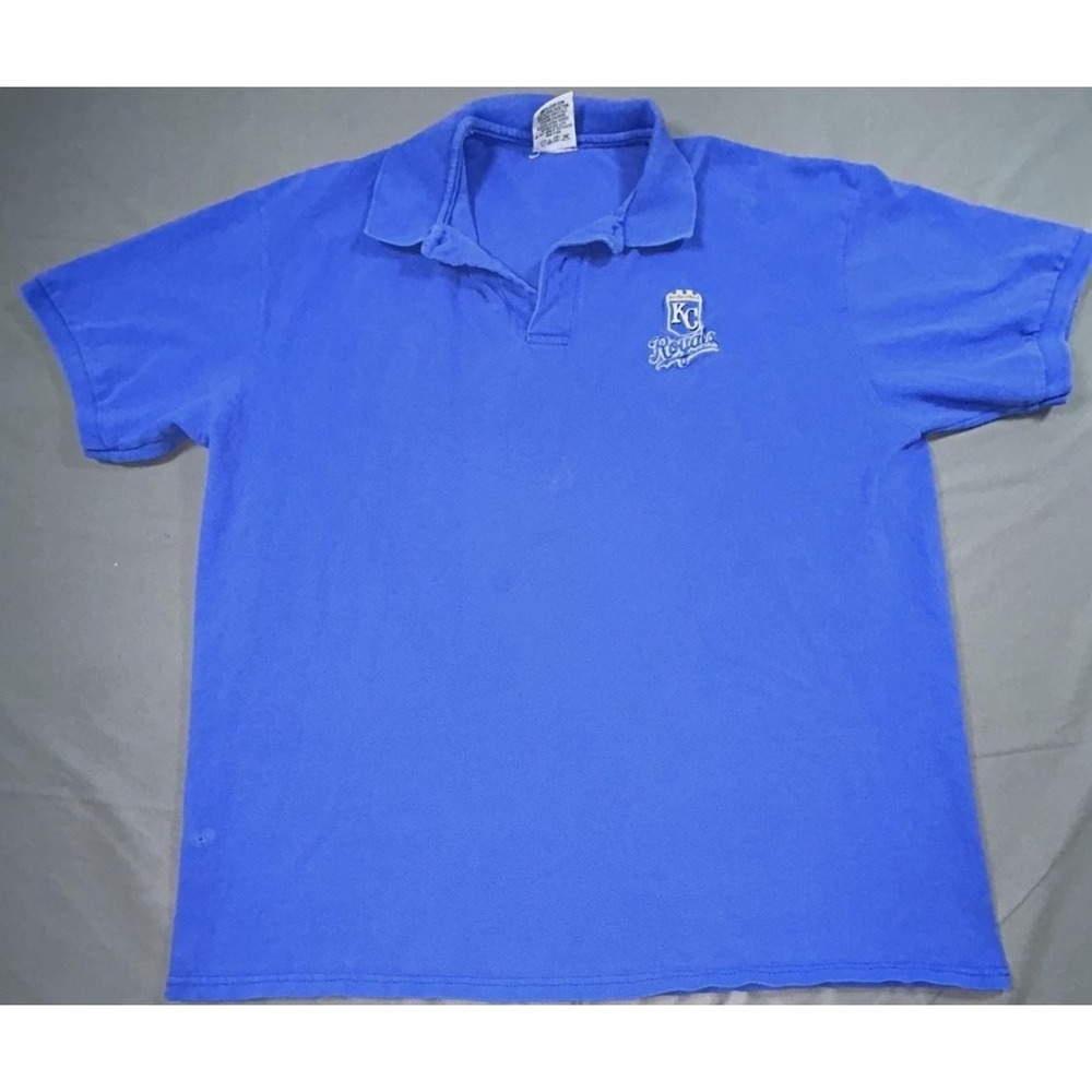 Kansas City Royals Shirt Mens XL Blue MLB Baseball Dynasty Polo Short Sleeve